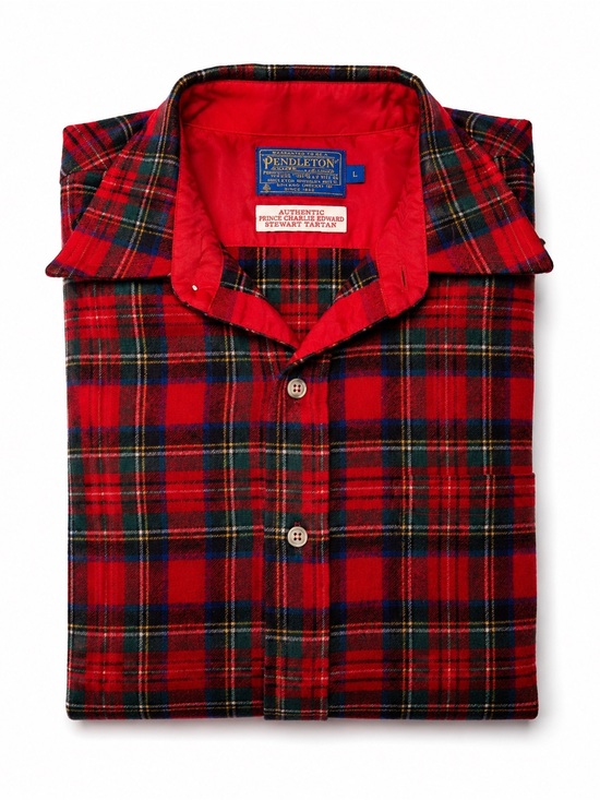 Pendleton Other - Pendleton Red and Green Stewart Tartan Button-Down Flannel Shirt